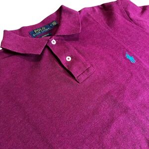 Polo Ralph Lauren Mens Custom Fit‎ Polo Shirt Classic Pony Logo Purple